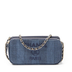 Chanel Deauville Double Zip Clutch with Chain